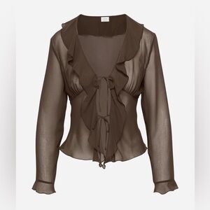 Aritzia Wilfred Frenchy Blouse Brown